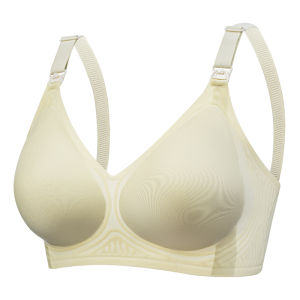 miiow | Maternity Nursing Bra Summer Thin Gathered Anti-Sagging Large Size Ice Silk Breathable Antibacterial Underwear For Pregnant Women