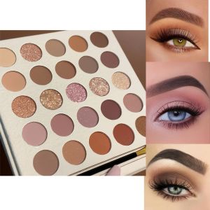 Bảng Phấn Mắt 25 Màu Tông Đất Nhạt Lì & Lấp Lánh Thu Đông Cam Nâu Độ Bão Hòa Thấp Có Cọ Lâu Trôi Chống Thấm Nước