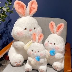 JOJO CASTLE New Kawaii Plush Bunny Toys Cute Rabbit With Milk Bottle Appease Dolls Nice Birthday Valentines Gift For Children Girls