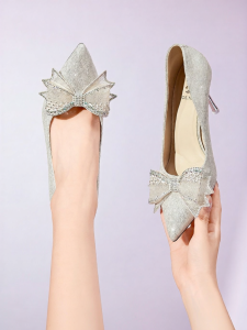 Josiny | Pointy Stiletto Heel Wedding Pumps Bow Summer