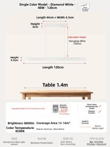 JINGYA | Minimalist Eye-Protection Dining Room Pendant Light