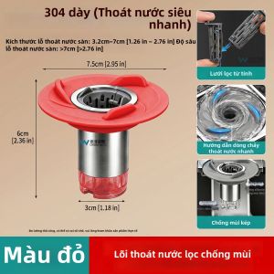 Lõi Thoát Nước Vortex Turbo Nâng Cấp Với Van Tự Đóng Từ Tính Chống Côn Trùng & Mùi Hôi Bộ Lọc Tóc Có Thể Tháo Rời Bằng Thép Không Gỉ