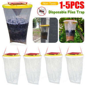 3-1Pc Disposable Fly Trap Insect Fly Attract Catcher Bag with Bait Hanging Pest Control Bag for Parks/Canteens/Restaurants/Farms