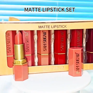 DazHom SAMSUGAR ลิปสติก กันน้ำ ลิปกลอสลิปออยซ้อกาดไม่เหนียว ชุ่มชื่น ลิปสติกเรียบเนียนที่ยาวนานลิขวิดลิปสติก Not Easy To Fade Pearlescent Moisturizing 2 In 1 เครื่องสำอาง ลิปสติก