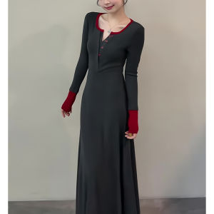XIYUQI | Light Mature Style Autumn Fashion Grey Dress