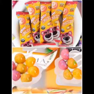 Fruit Juice Lollipop Candies Grape Milk & Orange Milk Candy MR.HE