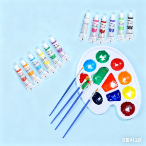 12ml Waterproof Oil Acrylic Paint Set with Painting Brush Palette 12 Colors Art Painting Combo Kit