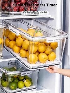 Food Grade Fruit Sealable Preservation Container Large Capacity Transparent Divided