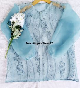 Outer Aisyah Organza Mix Tile Crop Terbaru //Outer Organza//Outer Etnik Organza Mix Tile Kombinasi(Outer saja)