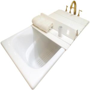 Foldable Bath Tub Cover Insulation Board Dustproof Stand Bath Tub Placement Shelf Bathroom No Drilling Required Bath Tub Rack