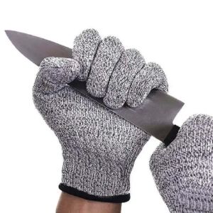 Grade 5 Cut Resistant Gloves Machine Washable Kitchen HPPE Scratch Resistant Glass Cutting Safety Protection for Gardeners
