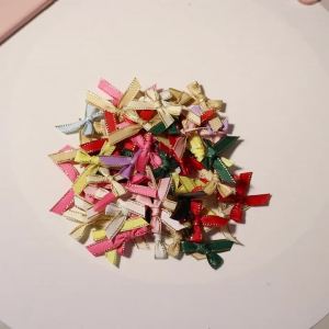 30pcs Polyester Grosgrain Ribbon Bow 4x5cm Colorful Satin Ribbon Bows for DIY Sewing Crafts Decoration Gift Bouquets Party Decor