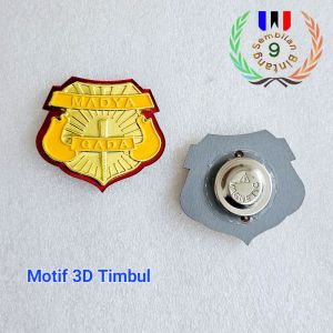 Pin Gada Madya Akrilik Magnet Motif Timbul 3D