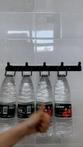 Gantungan baju 5 kait double hook Stainless Steel Rak Handuk Kamar Mandi Kait Hitam Silver Hanger