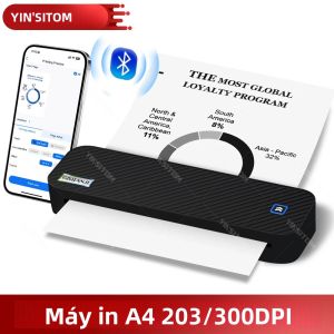 Máy In Nhiệt Mini A4 200/300dpi Bluetooth Không Dây Di Động Inkless Maker Cho Thiết Bị Di Động Hỗ Trợ Giấy Nhiệt Kích Thước Thư