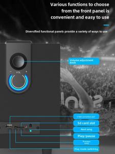 Wooden Active Bass Cannon Computer Desktop Speaker High Quality Sound Bluetooth USB Subwoofer Home Use Vintage Style Speaker