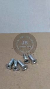 10 BUAH BAUT JF M8X25 PANJANG 25CM 25 CM OBENG PLUS M8 X 25 BAUD 8 8X25 8 X 25 MM 25MM FLAT HEAD PUTIH GALVANIZ GALVANIS GALPANIS PITCH DRAT 1.25