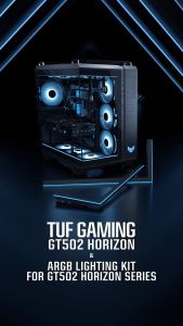 ASUS TUF Gaming GT502 & GT502 Horizon Tempered Glass Dual Chamber Support Up To 13 Fans Panoramic View ATX Gaming Casing Black & White
