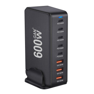 Sạc Nhanh Gan 600W 3.0 USB Type C 8 Cổng 5C3A PD Sạc Để Bàn Cho Điện Thoại Máy Tính Bảng Tiện Lợi Khi Mang Theo Với Giao Diện Đầu Ra USB Type C