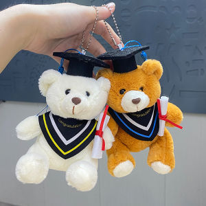 Doctor Bear Cute Cartoon Keychain Bead Chain Key Holder Womens School Bag Decoration Graduation Gift Creative Festival Supplies