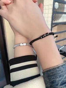 2Pcs Lover Lucky Bamboo Bracelet Adjustable Handmade Couple Bracelet for birthdays Anniversaries