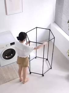 Movable Multifunctional Metal Floor-standing Coat Rack Home Bedroom Clothes Storage Rack Dormitory Balcony Clothes Drying rack