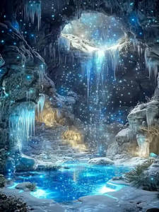 Huacan 5D Diamond Painting Waterfall Landscape Full Square Round Drill Mosaic Fantasy Paintings Home Decoration