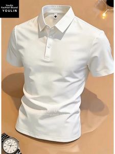YOULIN | White Collared Slim Fit Mens Polo Shirt