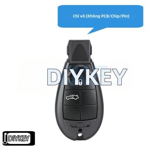 Vỏ Bọc Chìa Khóa Xe Hơi Cho Chrysler Voyager RT Jeep Cherokee Sport KL 3/5 Nút Điều Khiển Từ Xa Thay Thế Bằng Chất Liệu ABS + Kim Loại Năm 2008-2019