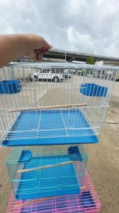 กรงนก S M L  สีขาว/ฟ้า/ชมพู/ม่วง/ดำ  น้ำหนักเบา พร้อมถาดรองสิ่งสกปรก กรงกระต่าย สำหรับนกฟอพัส เลิฟเบิร์ด หงส์หยก ชูก้า กระรอก