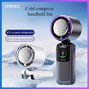 Taoxilife Semiconductor Refrigeration Handheld Fan 6000mAh 100 Speed Turbofan USB Rechargeable LED Digital Mini Fan Portable Fan