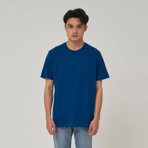 Kaos Polos Pria Oneck Lengan Pendek Bahan Katun Combed 30s Warna Classic Blue