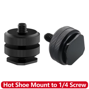 Aluminum Alloy Hot Shoe to 1/4" Screw Adapter for GoPro DSLR Camera LED Light Monitor Microphone Vlog Photography Accessory