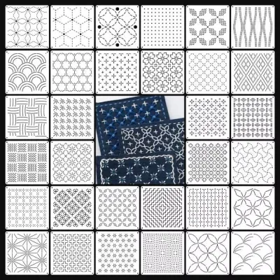 9/32Pcs Reusable Sashiko Embroidery Template Handmade Translucent Patchwork Stencil Geometric PET Stencil