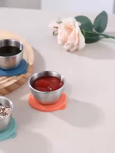Wadah Saos Mini Stainless Steel / Mangkok Sambal Anti Tumpah 80ML