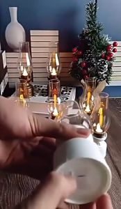 Retro Candle Light LED Battery Powered Kerosene Lamp Christmas Wind Light Home Party Decoration