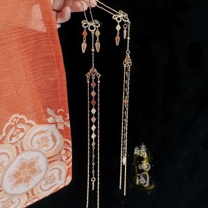Original Qingyun Pavilion 【Puffing Fireflies】 Hanfu Accessories Tassel Trimming Small Hairpin Decorative Hair Accessories
