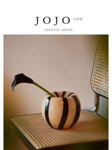 Modern Minimalist Glass Flower Vase Stripe Design round Style Hydroponics Decoration Home Accessories for Desktop Living Room