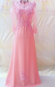 áo dài dạ hội váy màu hồng dâu - ảnh thật 100%