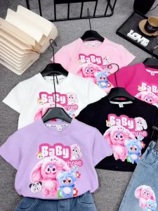 B01 Sét áo thun + quần jean phom xuông cho bé gái 10-35KG chất mềm mại hoạ tiết BABYTHREE hot hit bộ quần áo bé gái phong cách