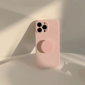 Korean Macaron Candy Colors With Stand Holder Phone Case for iPhone 17 Air 16 15 14 13 12 11 Pro Max Plus Shockproof Soft Cover