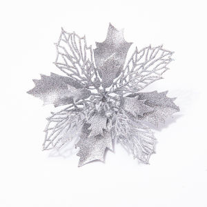 Hoa Giáng Sinh Giả Hai Lớp Rỗng Phủ Bột Vàng Tự Làm Thủ Công Kích Thước 15cm Dùng Trang Trí Nhà Cửa