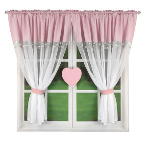 1PC European minimalist style decorative translucent curtain heart-shaped panel for cafes bedrooms festivals Valentines Day