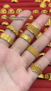 Cincin ulir Terlaris Lapis Emas 24K Perhiasan Wanita Anti Luntur