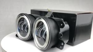 Super Bright 4 Fog Lamp Assembly 30w 6000k 12v 4inch Led Fog Light Angel Eyes for lada viar Priora Oasis Gazelle Accessory