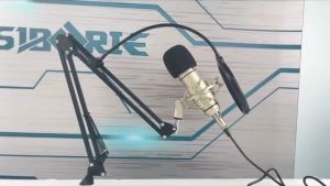 Siborie【COD】U87 48V mikrofon karaoke berkualitas suara microphones Satu set lengkap braket kantilever