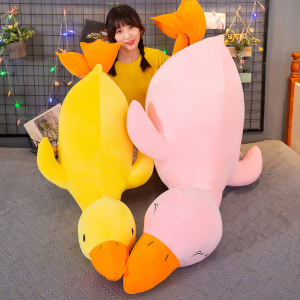 Gối ôm Vịt vàng vải Miniso Vịt má hồng nằm ngủ Vịt trầm cảm vải Miniso siêu mịn Size lớn