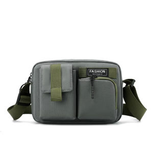Male Fashionable Casual Crossbody Bag Multi-layers Lightweight Square Shoulder Bag With Adjuatable Shoulders Strap Phone Bags