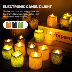 Flameless Flashing Candle Lamp LED Electronic Candle Button Battery TeaLight Simulation Wedding Birthday Party Decoration
