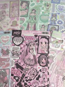 Guka Cartoon Character Sweet Asian Style DIY Mobile Phone Case Material for Girls Scrapbooking Stickers Digital Accessories